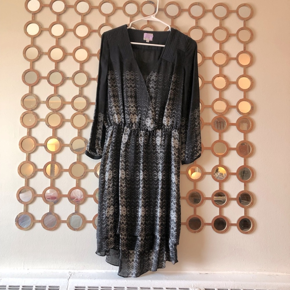 Parker high low dress with 3/4 sleeves